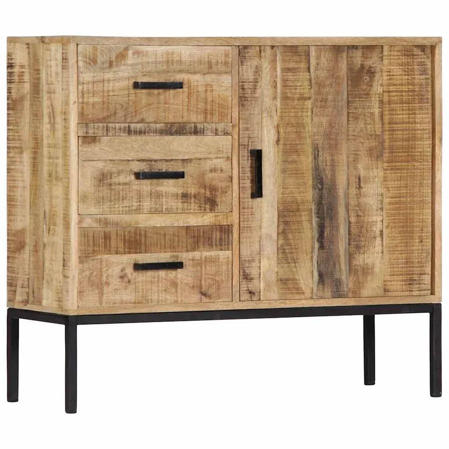 Buffet 88x30x71 cm Bois de manguier massif - 12