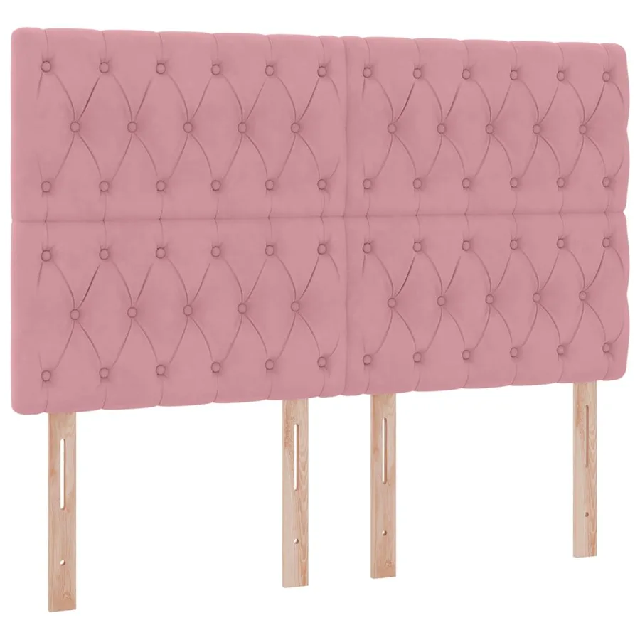 Lit de rangement LED avec matelas Rose 140 x 200 cm Velours - 10