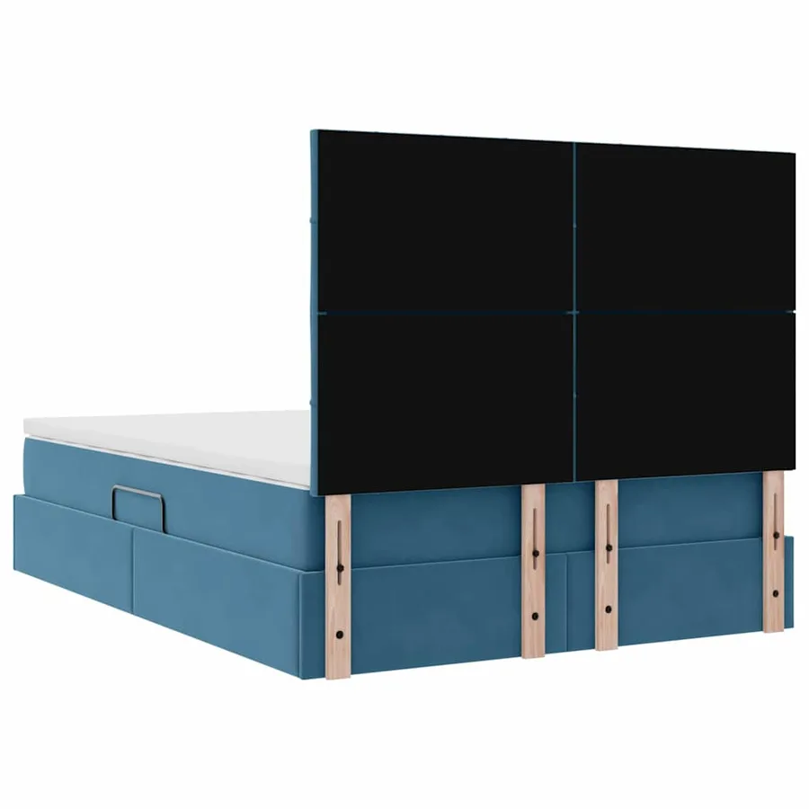 Lit de rangement LED avec matelas Bleu foncé 140 x 200 cm - 12