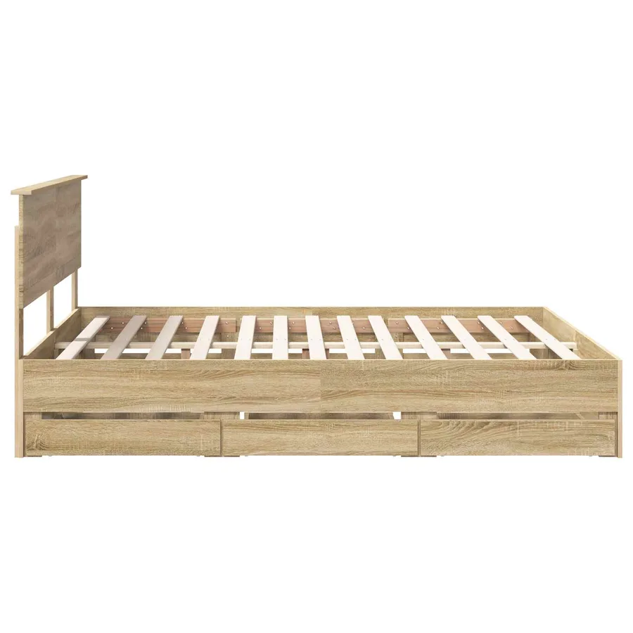 Cadre de lit Chêne Sonoma 160 x 200 cm Bois Ingénierie - 9