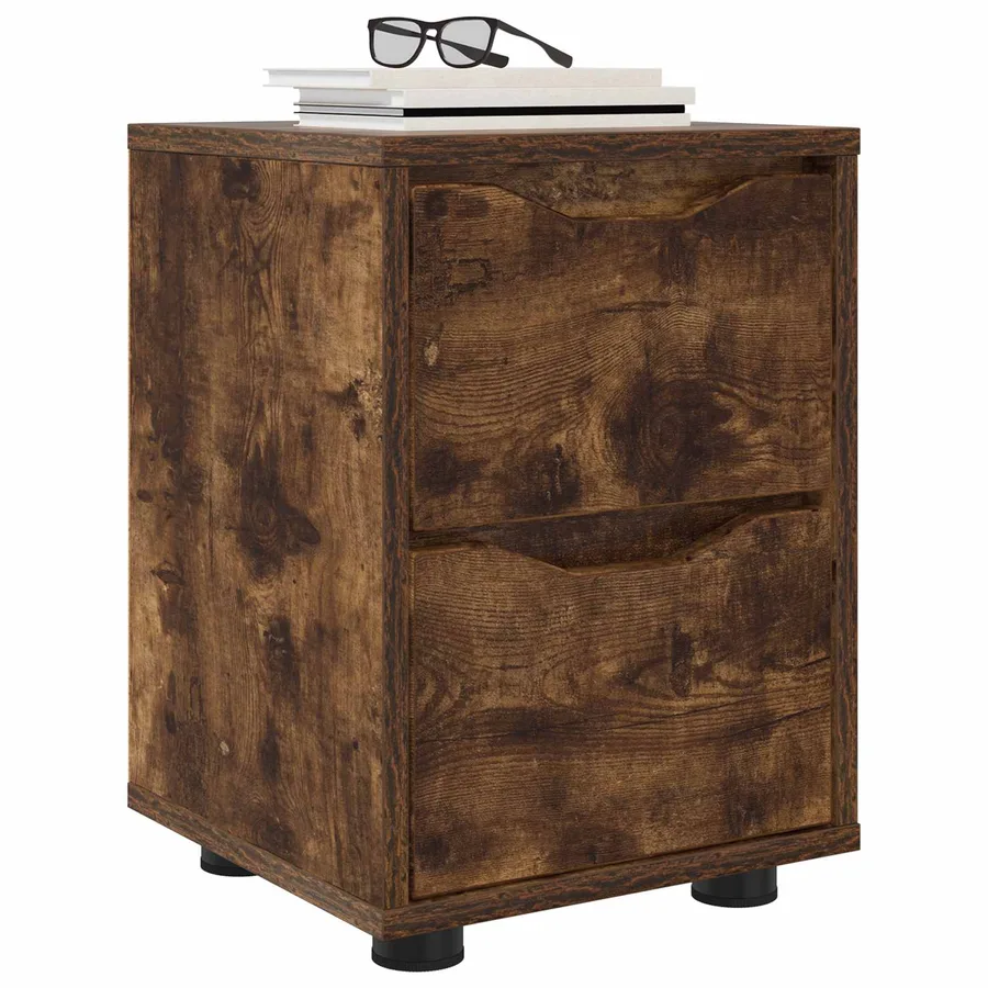 Table de chevet Chêne fumé 30,5 x 30 x 43 cm Bois d'ingénierie - 3