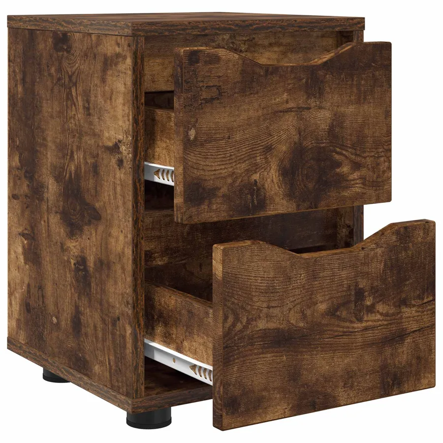 Table de chevet Chêne fumé 30,5 x 30 x 43 cm Bois d'ingénierie - 5