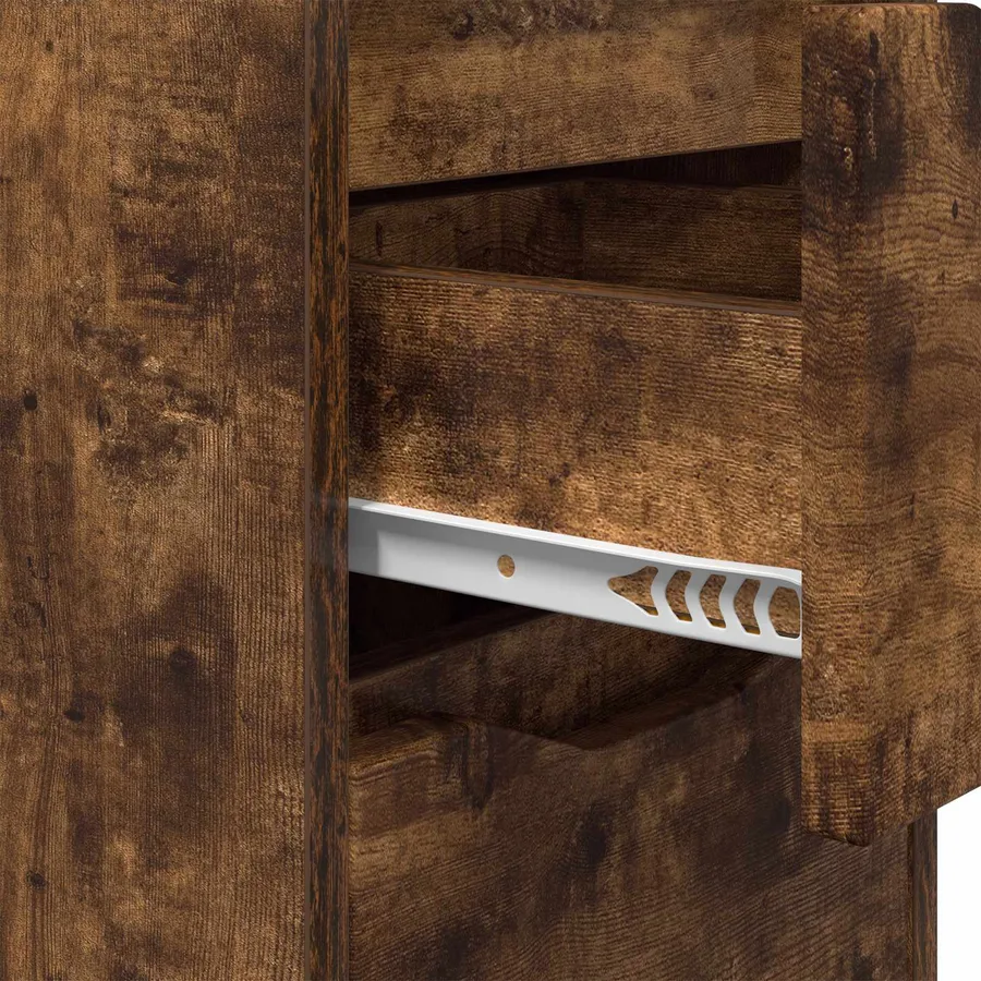 Table de chevet Chêne fumé 30,5 x 30 x 43 cm Bois d'ingénierie - 9