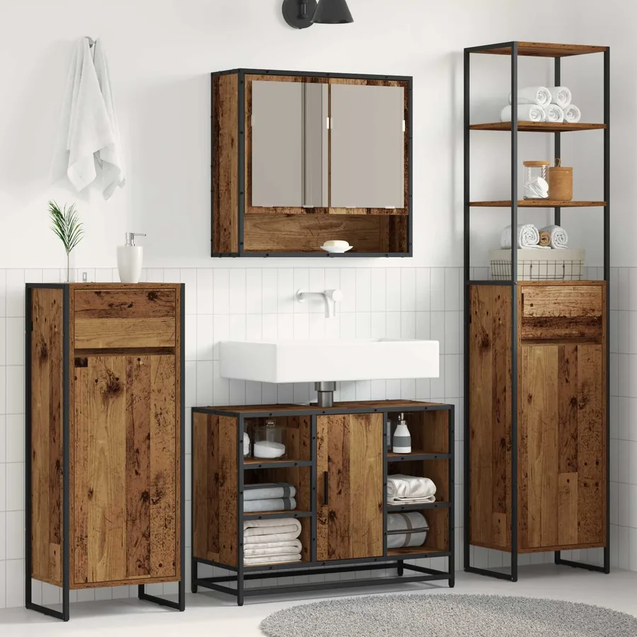 Cabinet de salle de bain Bois Ancien 40 x 30 x 180 cm