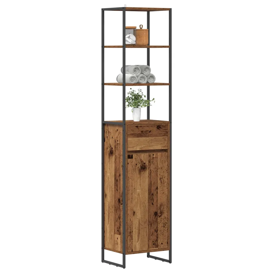 Cabinet de salle de bain Bois Ancien 40 x 30 x 180 cm - 3