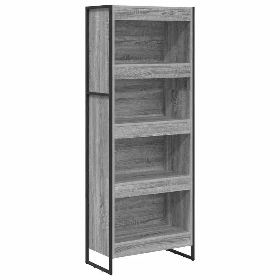Bibliothèque Gris Sonoma 60 x 30 x 155 cm Bois d'ingénierie - 2