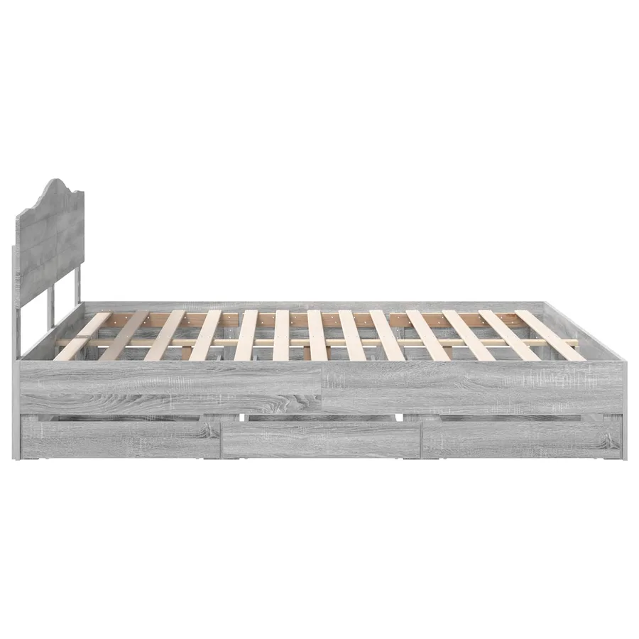 Cadre de lit Gris Sonoma 180 x 200 cm Bois Ingénierie - 9