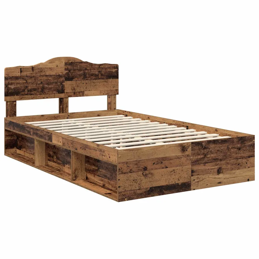 Cadre de lit Bois ancien 135 x 190 cm Bois de pin massif - 4