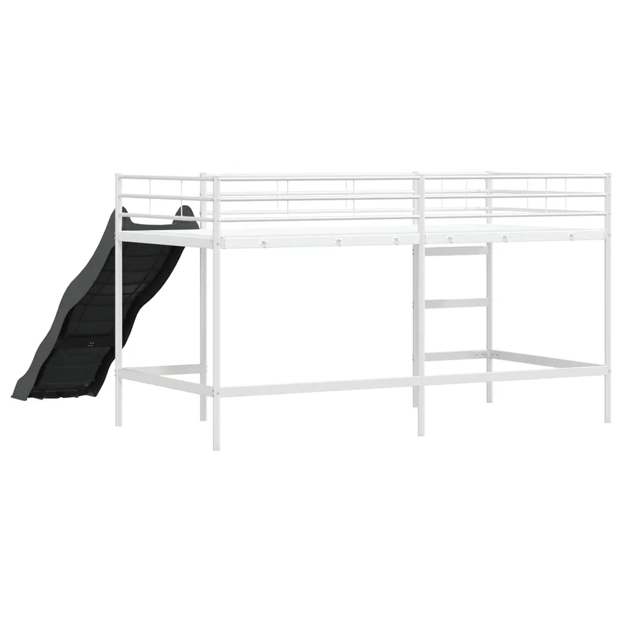Lit superposé pour enfants avec toboggan Blanc et anthracite - 7