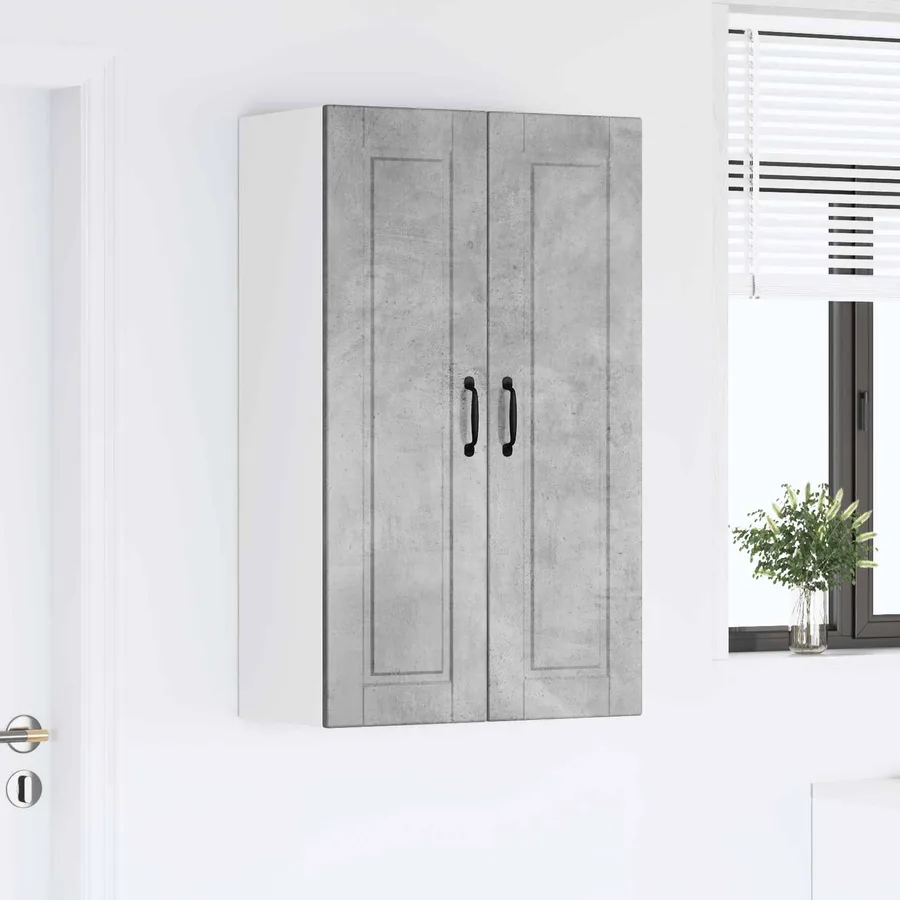 Meuble mural PORTO Gris béton 60 x 31 x 100 cm - 4