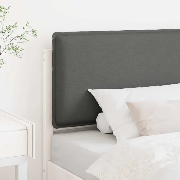 Tête de lit capitonnée Blanc et gris clair 80 cm Pin massif
