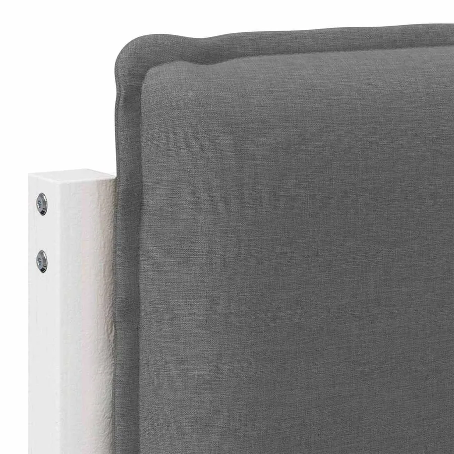 Tête de lit capitonnée Blanc et gris clair 80 cm Pin massif - 9