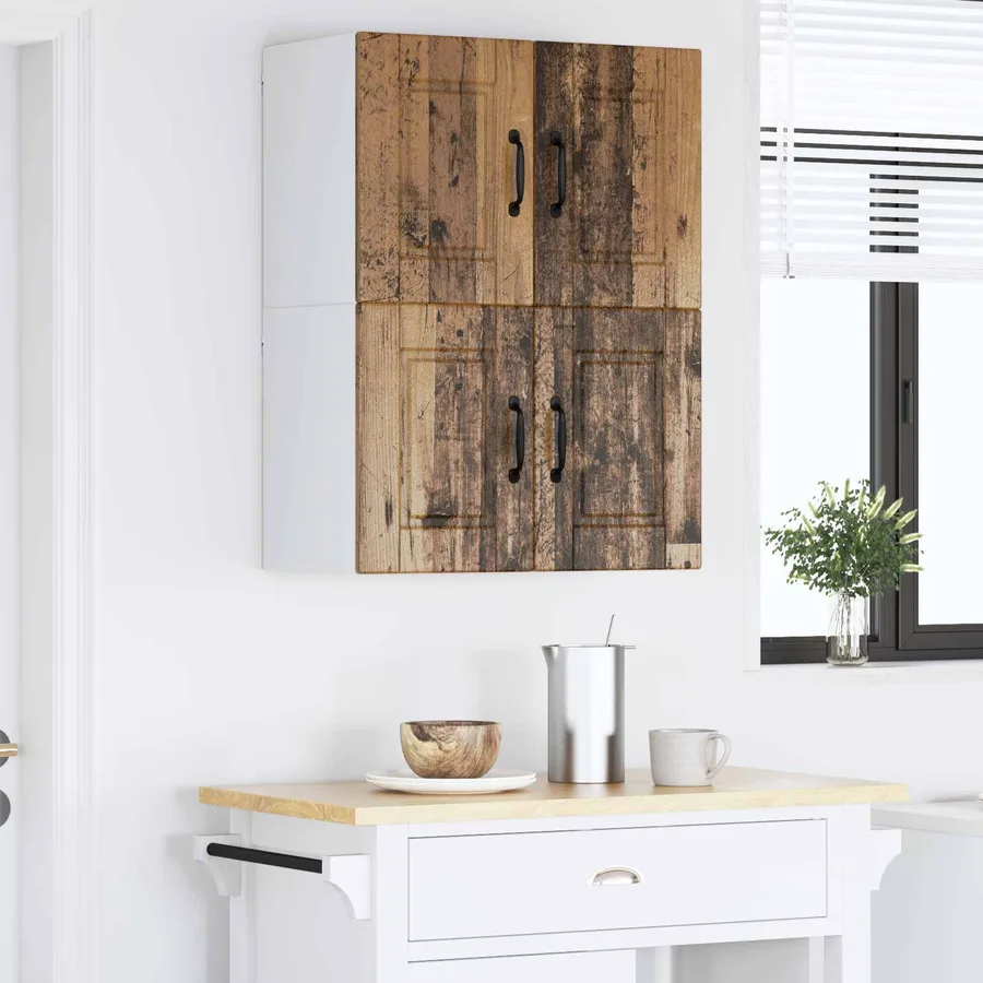 Meuble mural PORTO 2 pcs Bois ancien 60 x 31 x 40 cm - 4