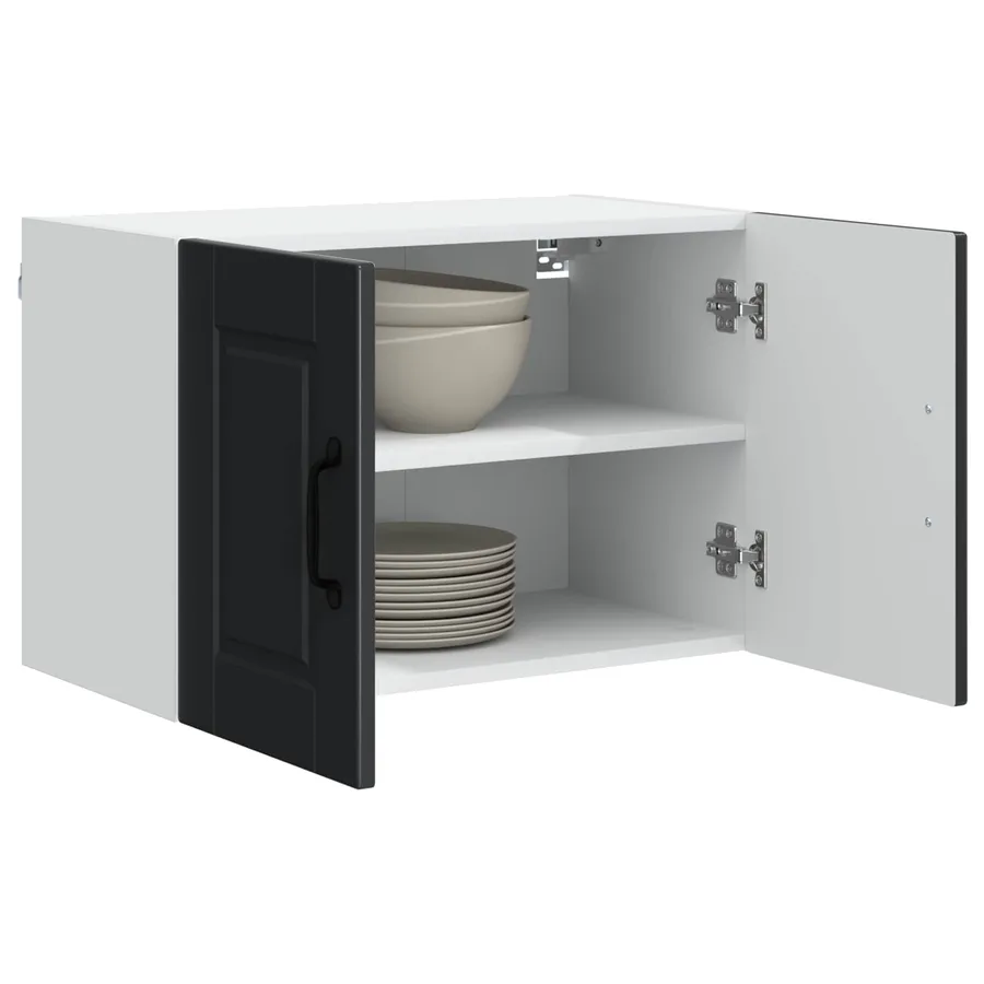 Meuble mural PORTO 2 pcs Noir 60 x 31 x 40 cm Bois d'ingénierie - 3