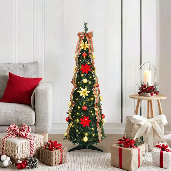 Sapin de Noël artificiel avec 50 LED Vert 125 cm PVC