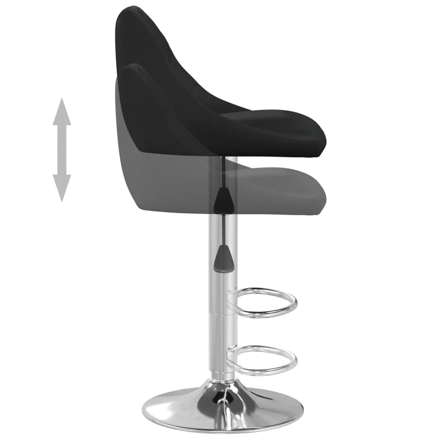 Tabourets de bar lot de 2 noir similicuir - 6