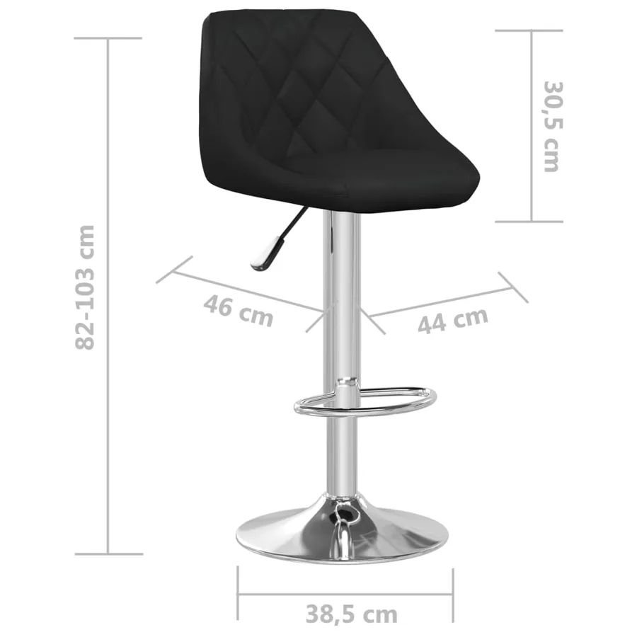 Tabourets de bar lot de 2 noir similicuir - 9