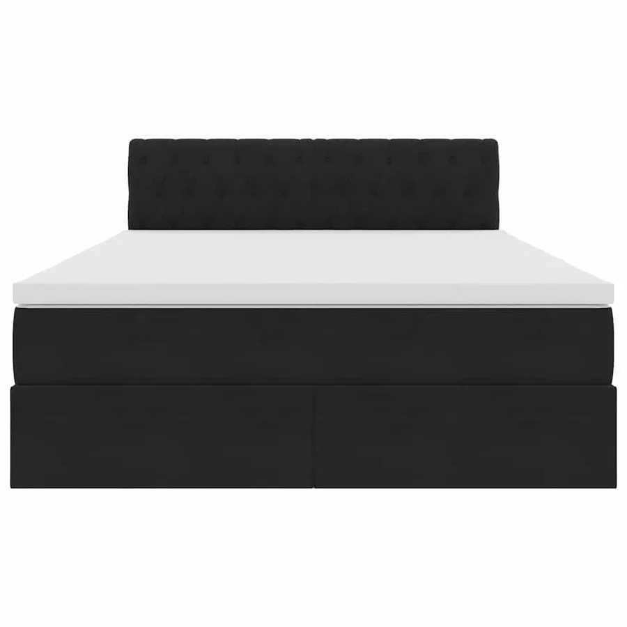 Lit de Rangement avec matelas Noir 140 x 200 cm Velours - 7
