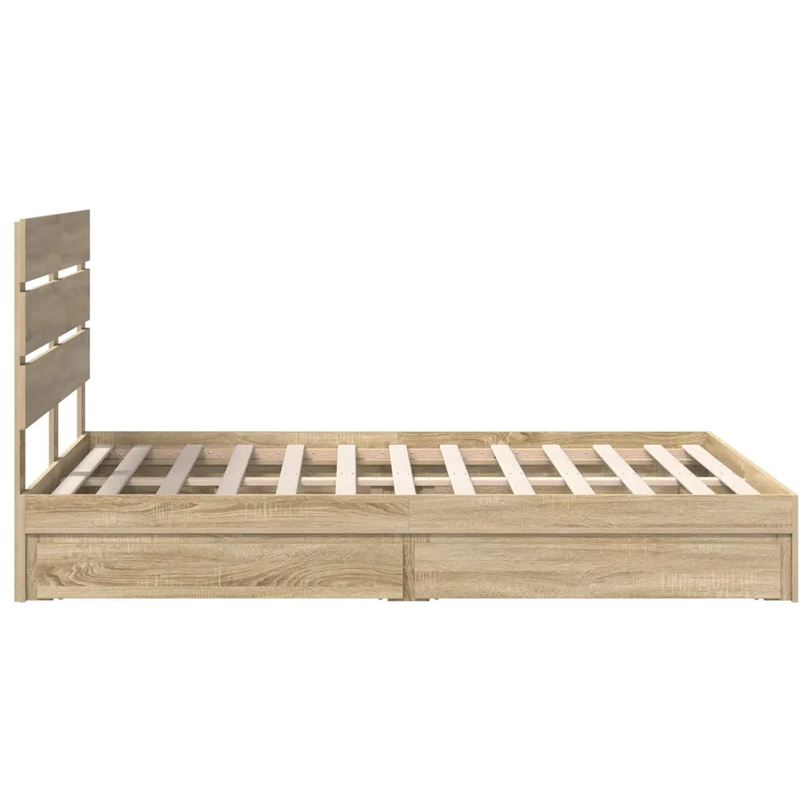 Lit de Rangement Chêne Sonoma 140 x 190 cm Bois d'ingénierie - 9