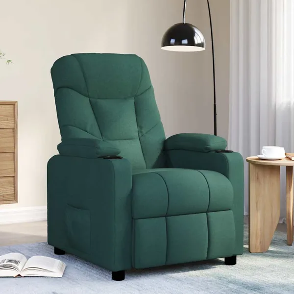 Fauteuil de massage Vert foncé Tissu