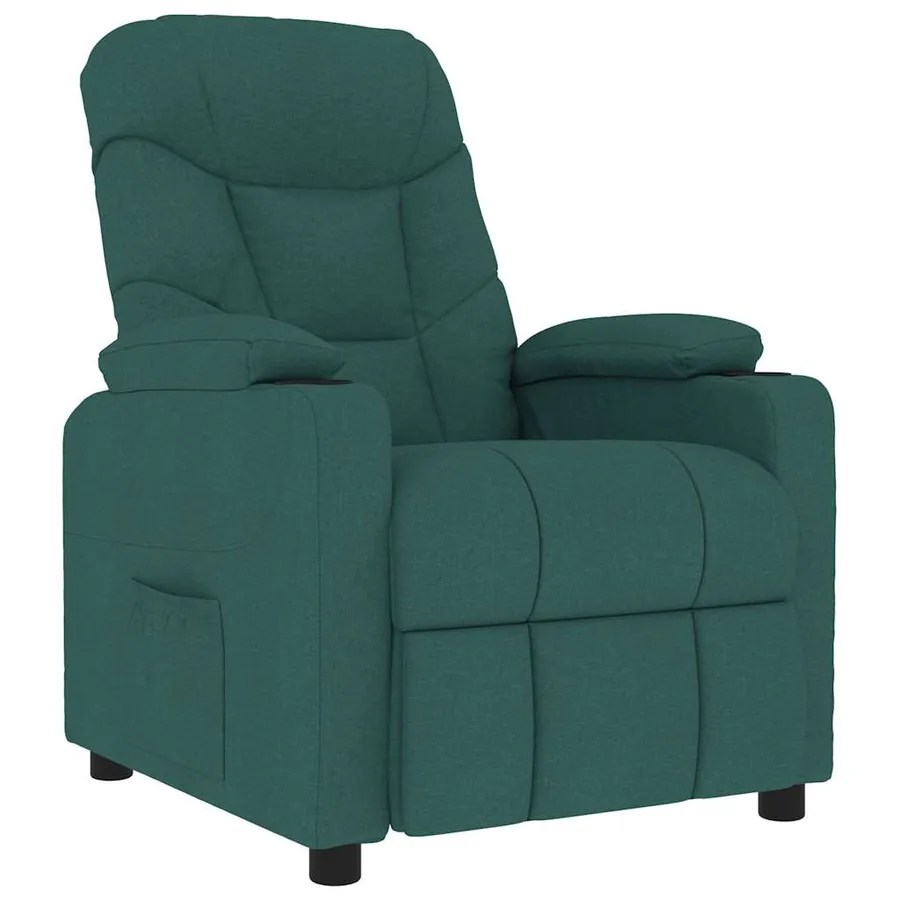 Fauteuil de massage Vert foncé Tissu - 2