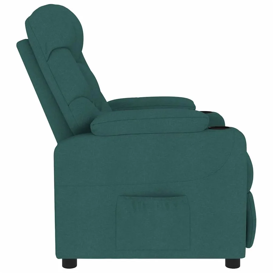 Fauteuil de massage Vert foncé Tissu - 4
