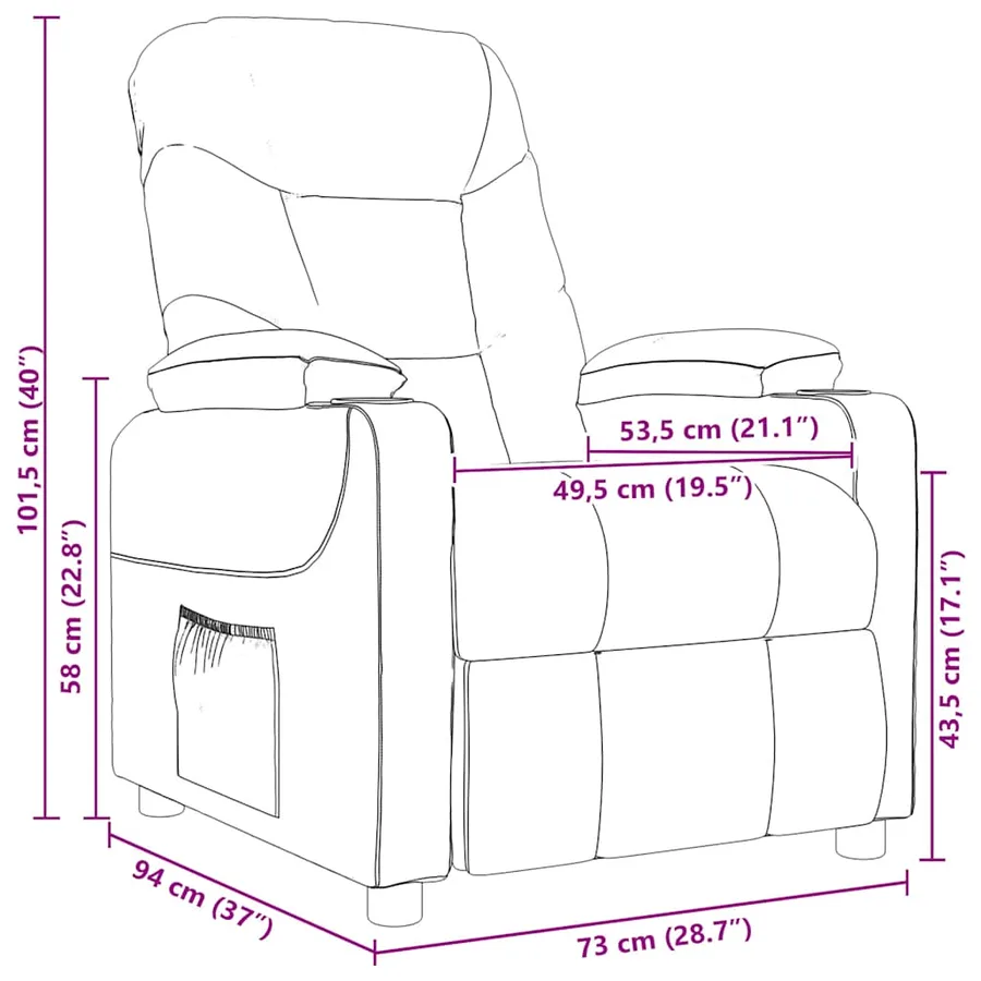 Fauteuil de massage Vert foncé Tissu - 8