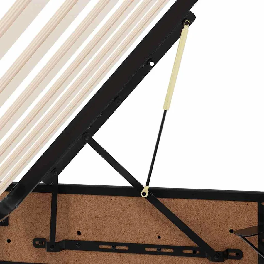 Lit avec rangement et matelas avec matelas 2 pcs Noir Cuir - 12