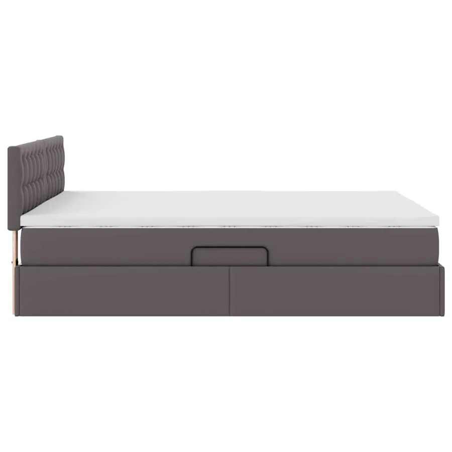Lit avec rangement et matelas Gris 140 x 200 cm Simili cuir - 8