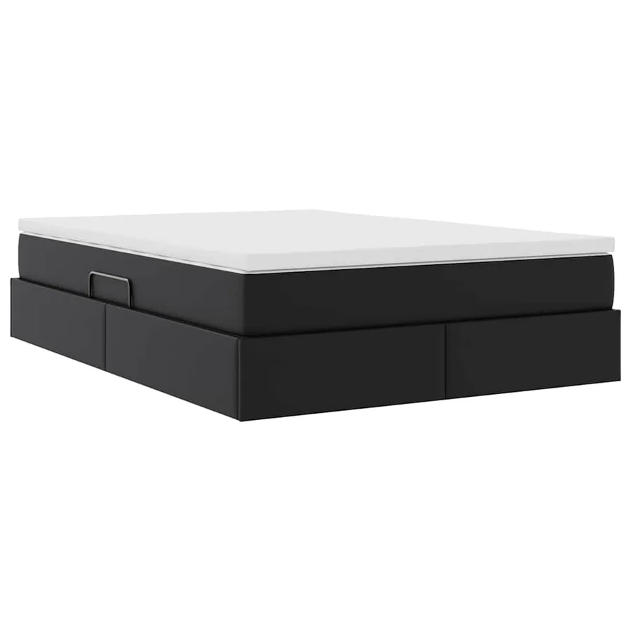 Lit avec rangement et matelas Noir 140 x 200 cm Simili cuir - 5