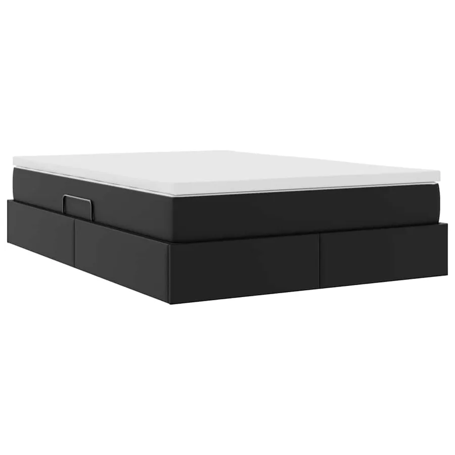Lit avec rangement et matelas Noir 140 x 200 cm Simili cuir - 8