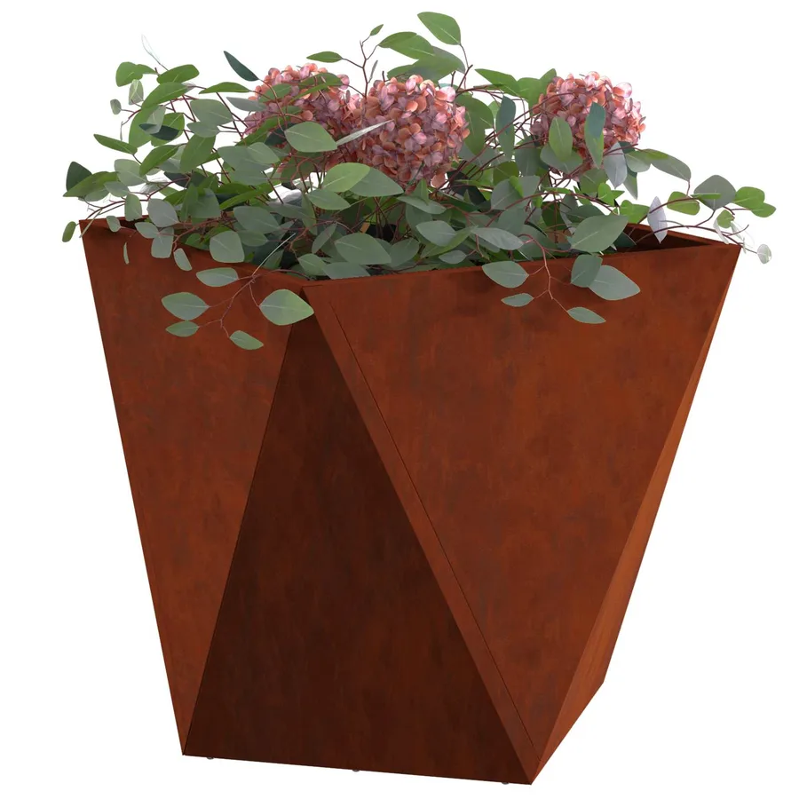 Jardinière Rouillé 50 x 50 x 50 cm Acier patiné - 3