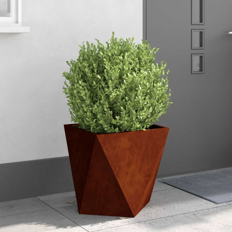 Jardinière Rouillé 50 x 50 x 50 cm Acier patiné - 4