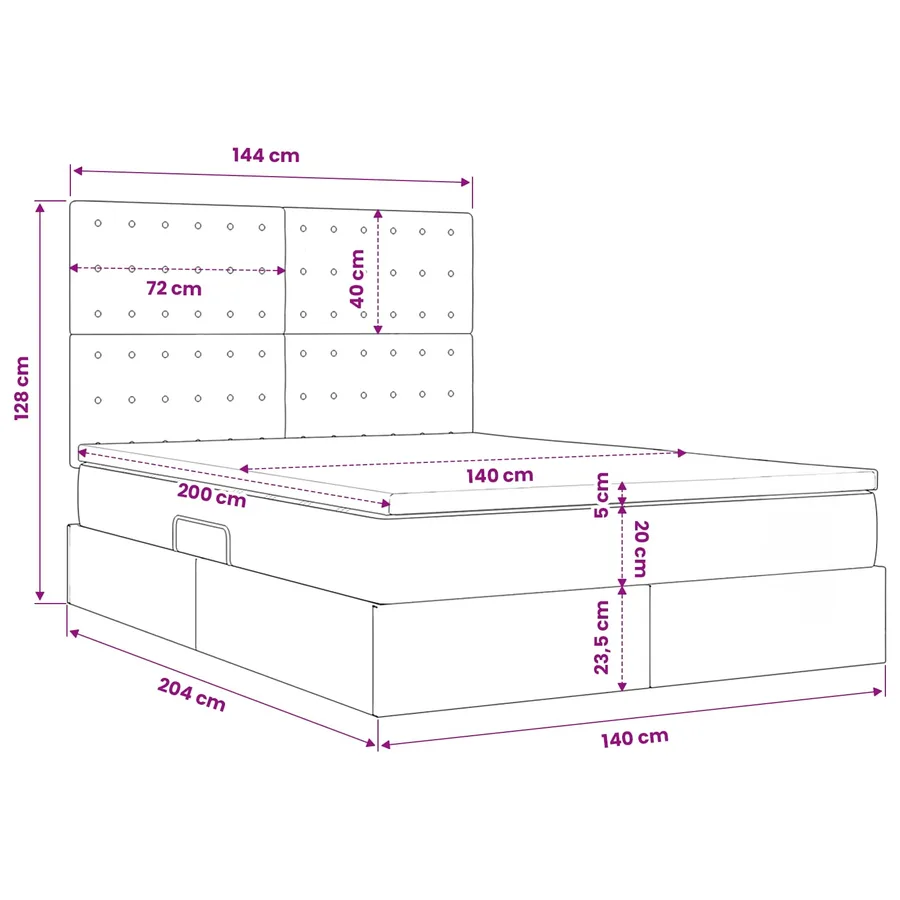 Lit de Rangement Blanc pur 140 x 200 cm Cuir synthétique - 13