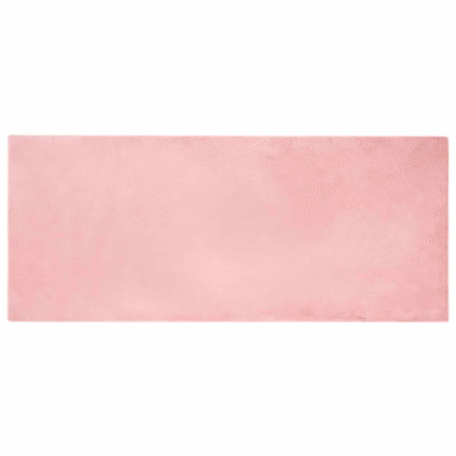 Tapis antidérapant en fausse de lapin OLITE Rose 80 x 200 cm - 2