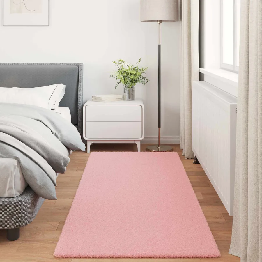Tapis antidérapant en fausse de lapin OLITE Rose 80 x 200 cm - 4