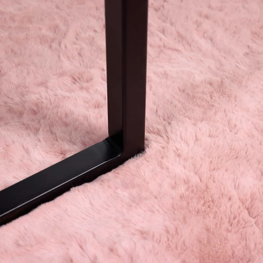 Tapis antidérapant en fausse de lapin OLITE Rose 80 x 200 cm - 6