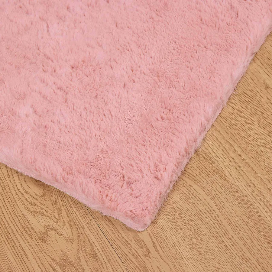 Tapis antidérapant en fausse de lapin OLITE Rose 80 x 200 cm - 7