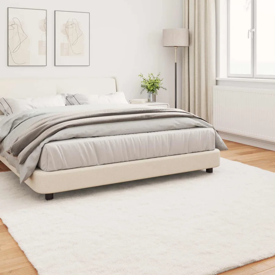Tapis antidérapant en fausse de lapin OLITE Crème 200 x 200 cm - 4