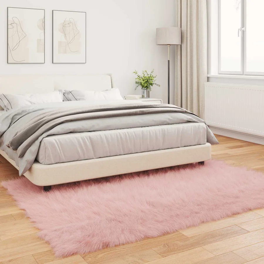 Tapis en fausse TAFALLA Rose 140 x 200 cm Polyester - 4