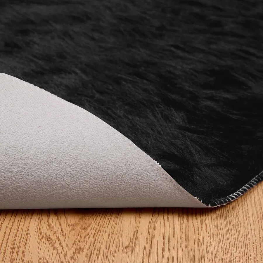 Tapis en fausse TAFALLA Noir Ø 100 cm Polyester - 7