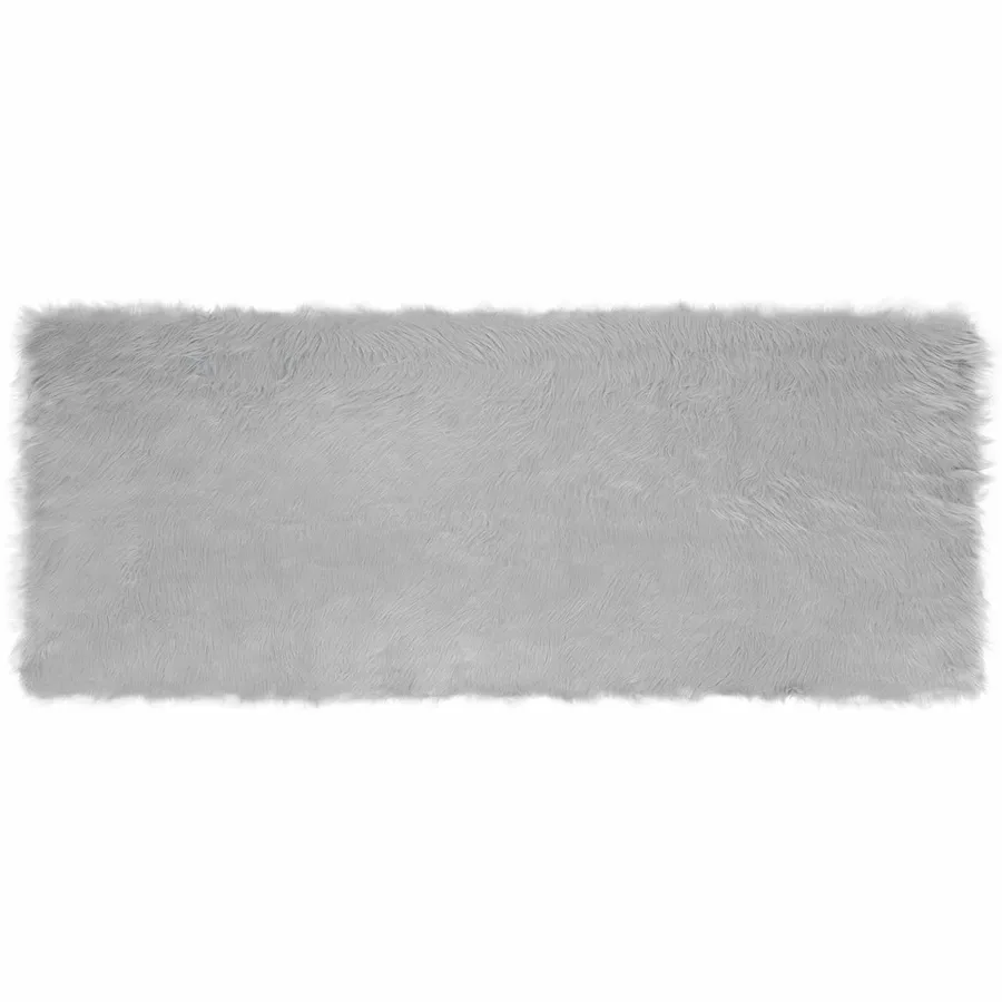 Tapis en fausse TAFALLA Gris 80 x 200 cm Polyester - 2