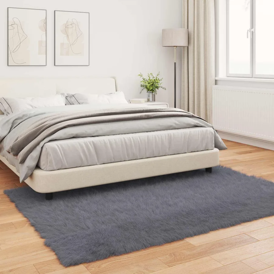 Tapis en fausse TAFALLA Anthracite 160 x 230 cm Polyester - 4
