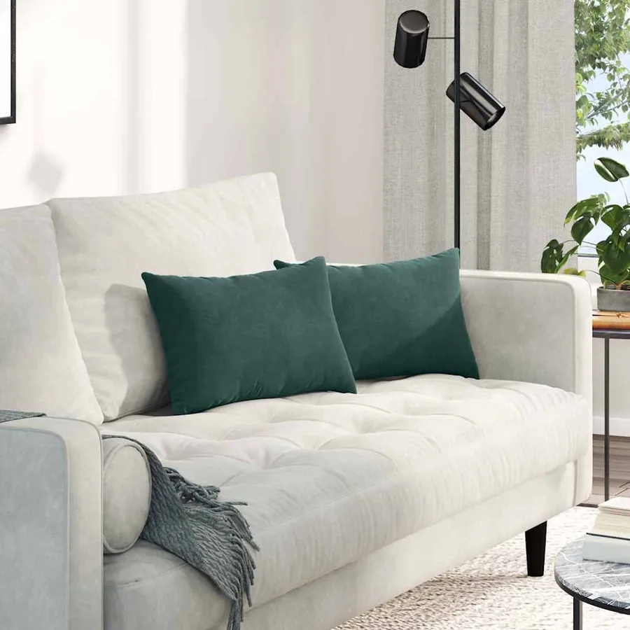 Coussins de canapé 2 pcs Vert foncé 50 x 30 cm