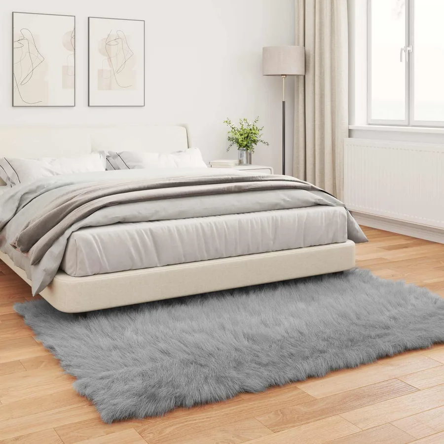 Tapis en fausse TAFALLA Gris 160 x 230 cm Polyester - 4
