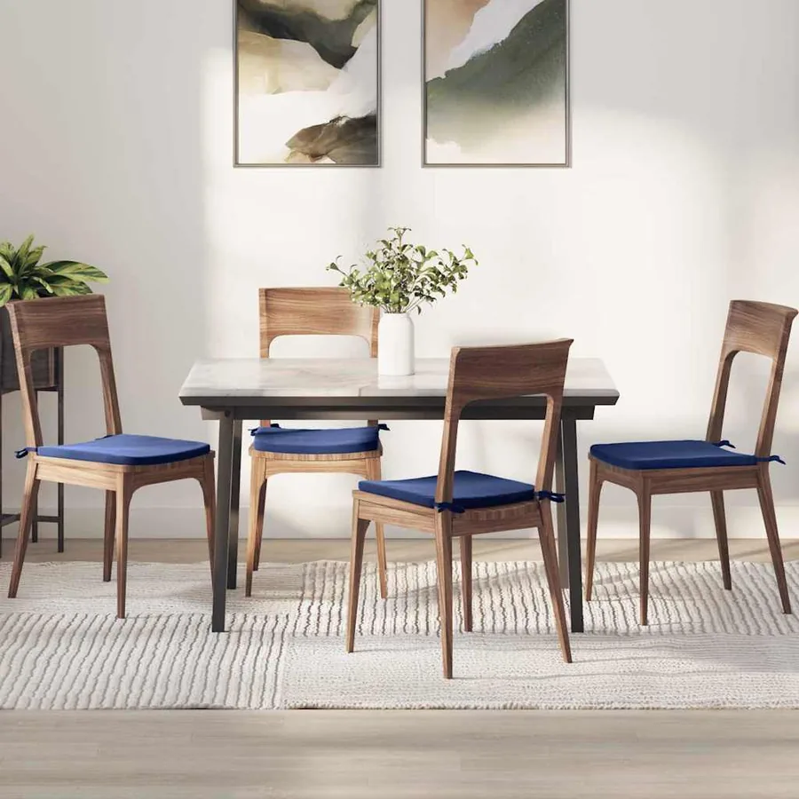 Coussins de siège 4 pcs Bleu police 40 x 40 x 3 cm Velours