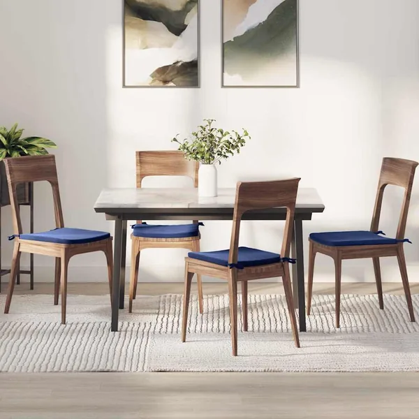 Coussins de siège 4 pcs Bleu police 40 x 40 x 3 cm Velours