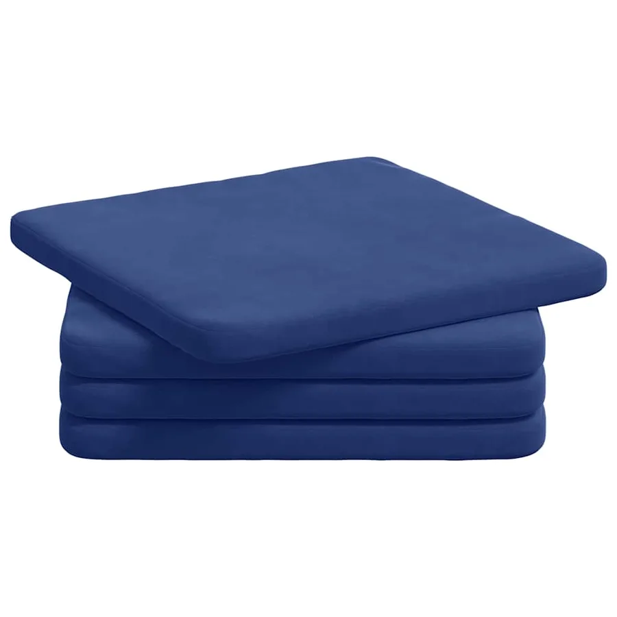 Coussins de siège 4 pcs Bleu police 40 x 40 x 3 cm Velours - 2