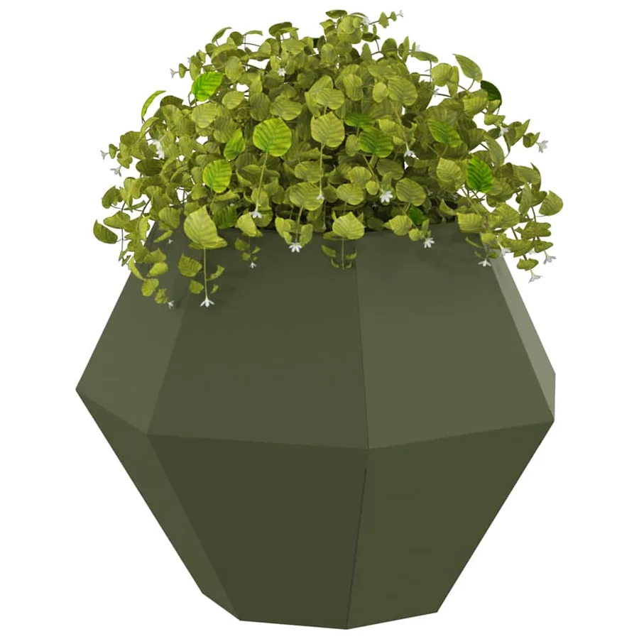 Jardinière Vert olive 50 x 50 x 40 cm Acier - 3