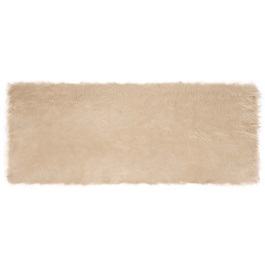 Tapis en fausse TAFALLA Beige 80 x 200 cm Polyester - 2